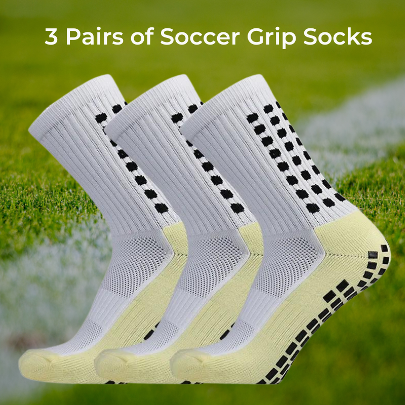 3 Pairs of Non-Slip Soccer Grip Socks