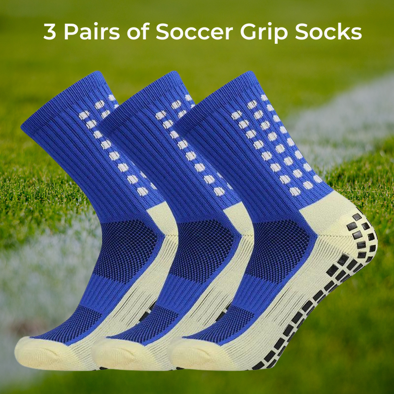 3 Pairs of Non-Slip Soccer Grip Socks